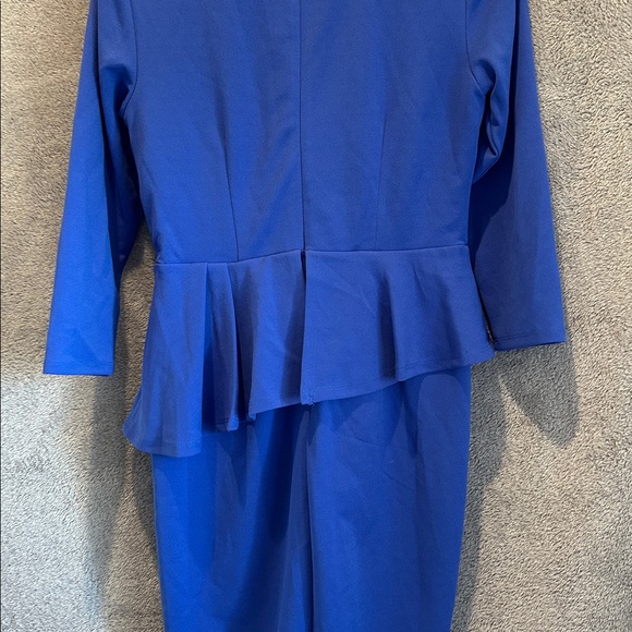 New York and Co. Elegant Blue Peplum Dress - Picture 2 of 3